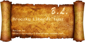 Broczky Liberátusz névjegykártya